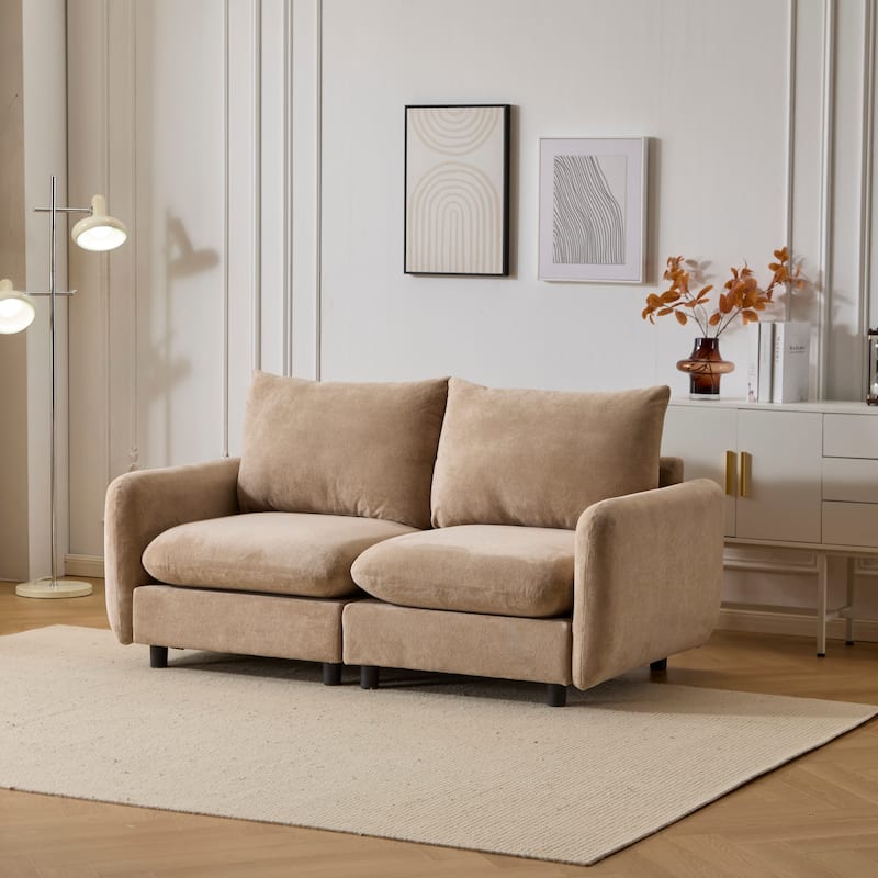 Christopher Knight Home - Evelyn Modern 2-Seater Modular Upholstery Sectional Loveseat Sofa - Nomad