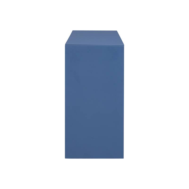 59" Wood Veneer Simple Entryway Table with Wavy Design