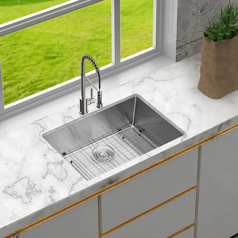 27 inch Undermount Deep Single Bowl 16 Gauge Stainless Steel Sink