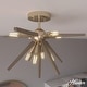 preview thumbnail 1 of 4, Hunter Jupiter Star 8-Light Semi-Flush Mount Ceiling Light - Entry, Dining Room, Bedroom - Mid-Century Modern, Starburst Alturas Gold