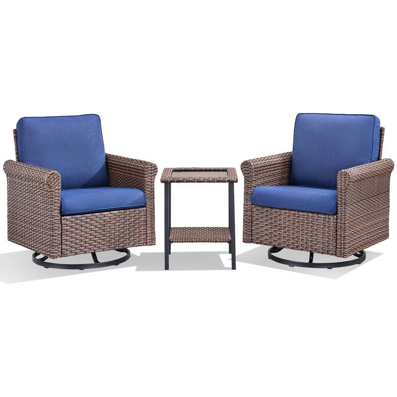 Pocassy Outdoor Sofa Swivel Chairs Patio Chair Funiture Set