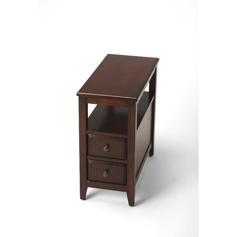 Marcus Cherry Chairside Table - Brown - Wood/Veneer