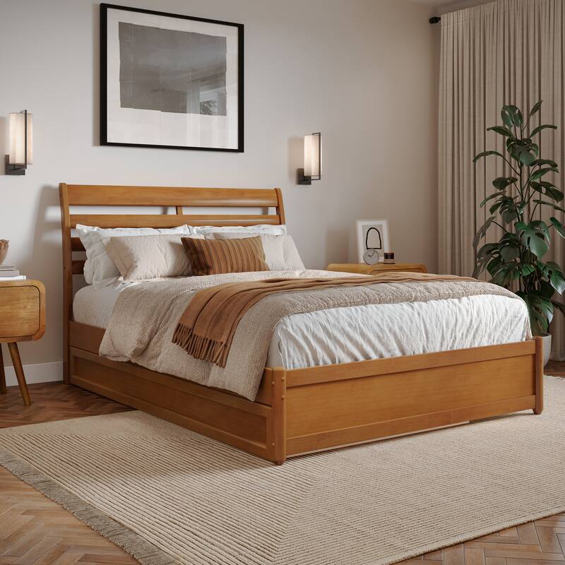 Emelie Platform Bed with Panel Footboard and Twin Trundle