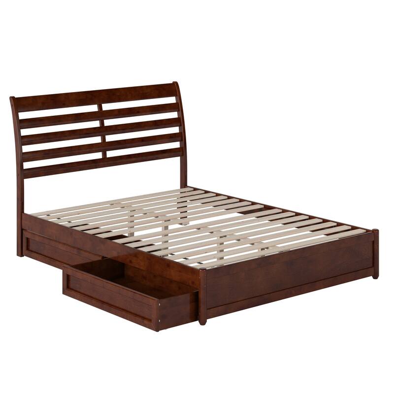 Emelie Platform Bed with Panel Footboard and Storage Drawers