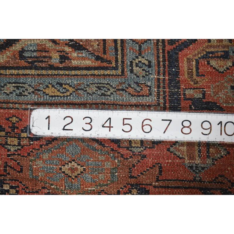 Hand Knotted Oriental 100% Wool Carpet Traditional Geometric Oranges & Rust Senneh Runner Rug - 15' 11'' X 5' 2''