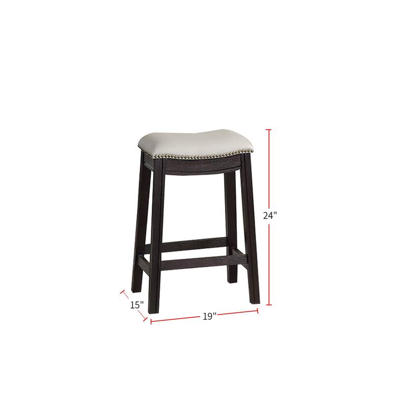 Black Pu Upholstery Bar Stool - Grey