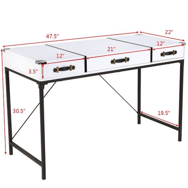 Shop Gymax Modern 3 Drawer Console Table Desk Organizer Hallway