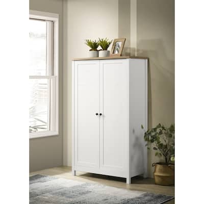 Storage Cabinet with Oak Accent Finish