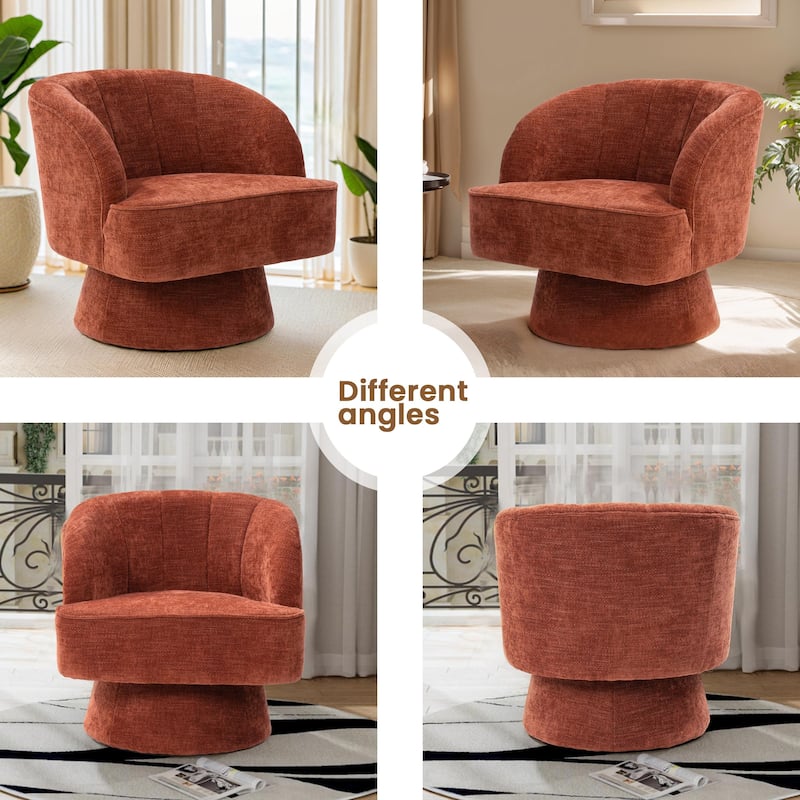 Upholstered Swivel Accent Chair Armchair, Barrel Chair, Club Chair