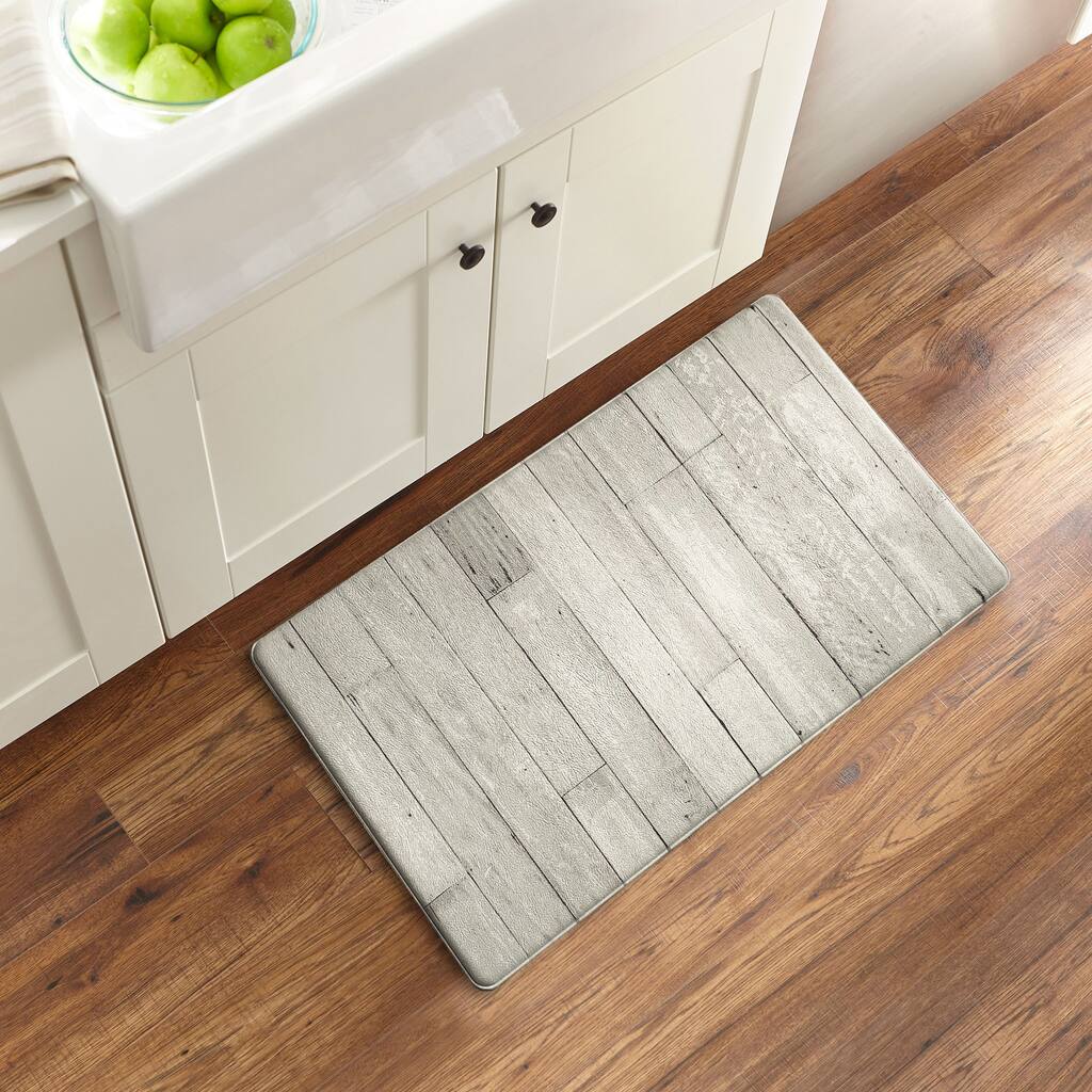 Farmhouse Living Faux Wood Grain Rustic Anti Fatigue Kitchen Mat - 18"x30"