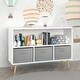 preview thumbnail 2 of 9, Kids bookcase with Collapsible Fabric Drawers, Children's Book Display, Toy Storage Cabinet Organizer