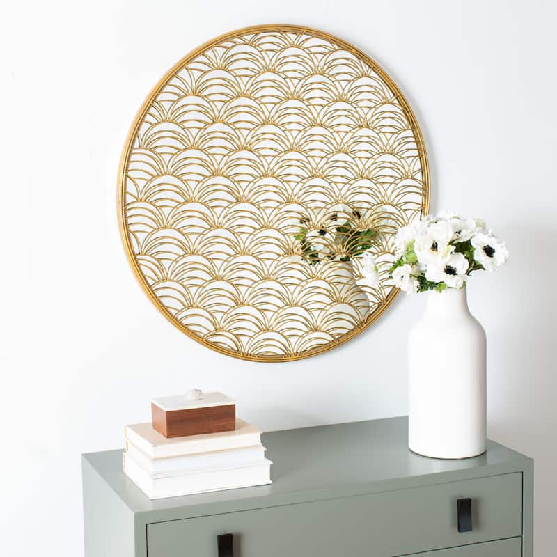 SAFAVIEH Imani 30-inch Gold Round Decorative Mirror - 30" W x 1.5" L x 30" H - 30Wx2Dx30H