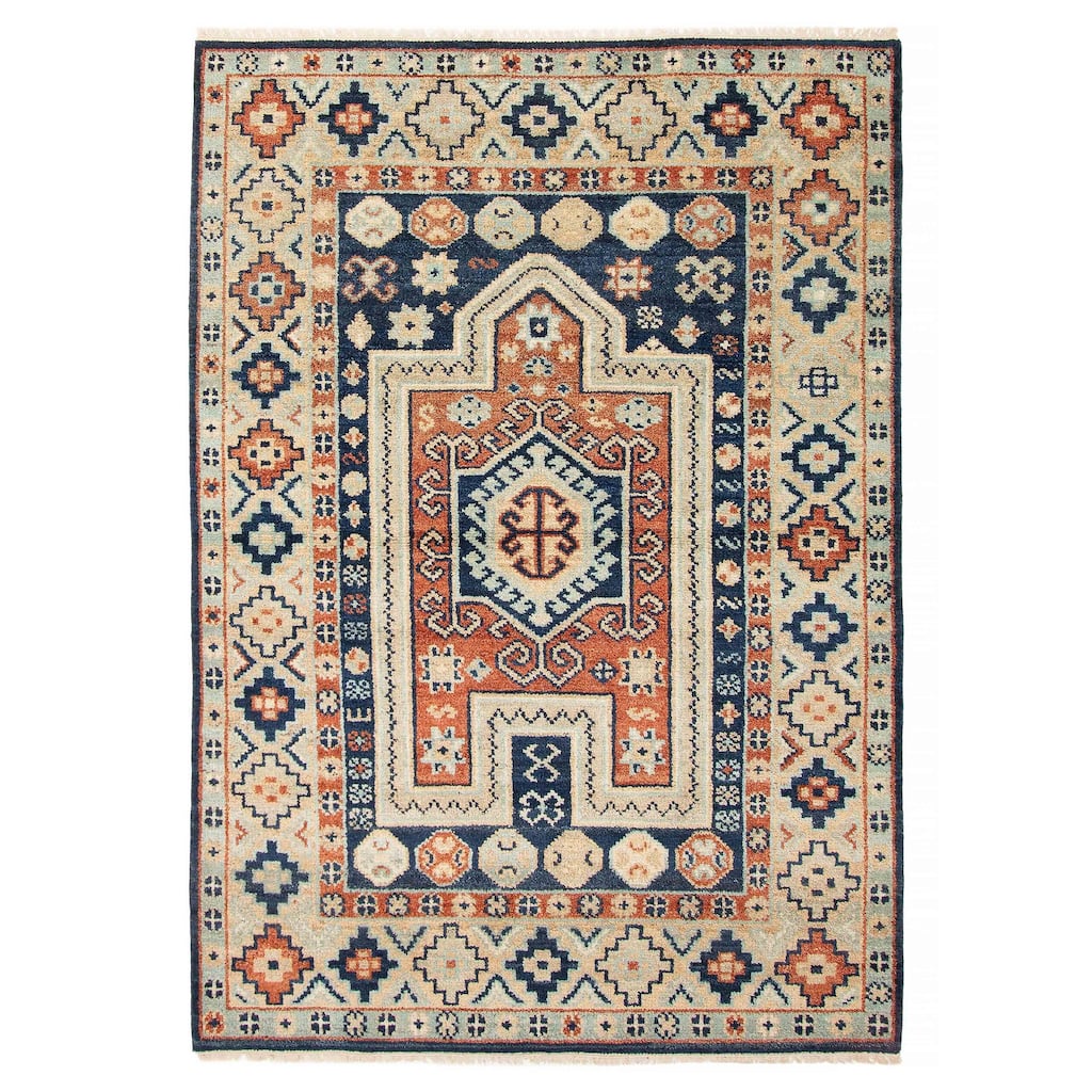 ECARPETGALLERY Hand-knotted Jules Serapi Dark Blue Wool Rug - 5'4 x 7'9