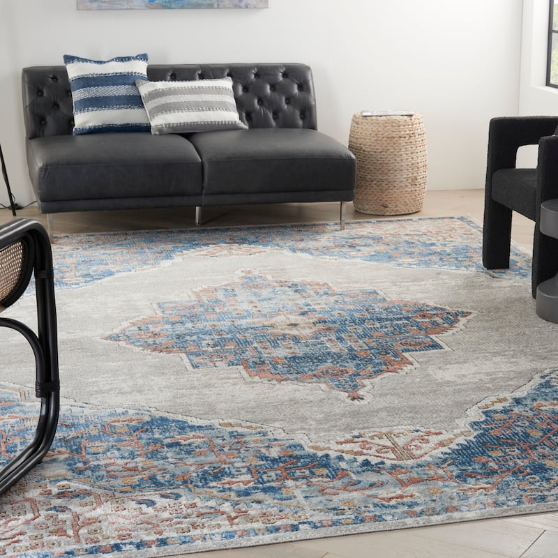 Nourison Concerto Vintage Persian Center Medallion Area Rug - 8'10" x 11'10" - Blue/Grey - Rectangle