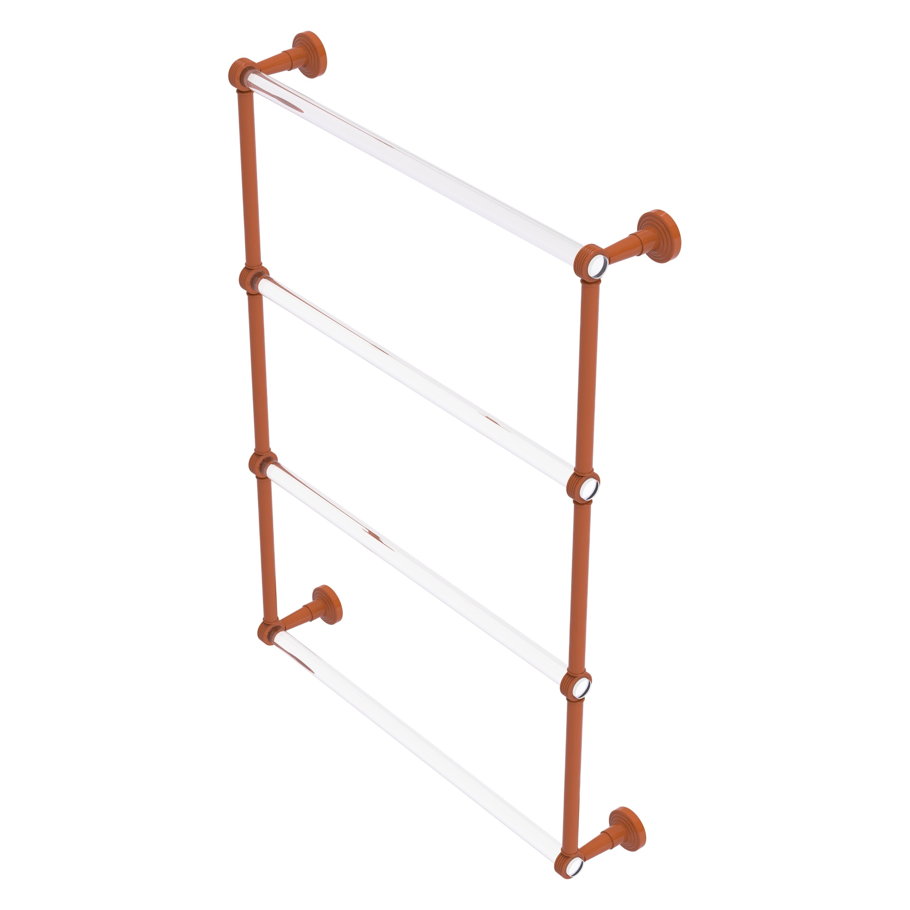 Allied Brass Pacific Beach Collection 4 Tier 24 Inch Ladder Towel Bar with Grooved Accents