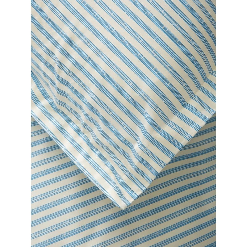 Printed Design Cotton Collection 400 Thread Count Navy Bamboo Strip Duvet Set