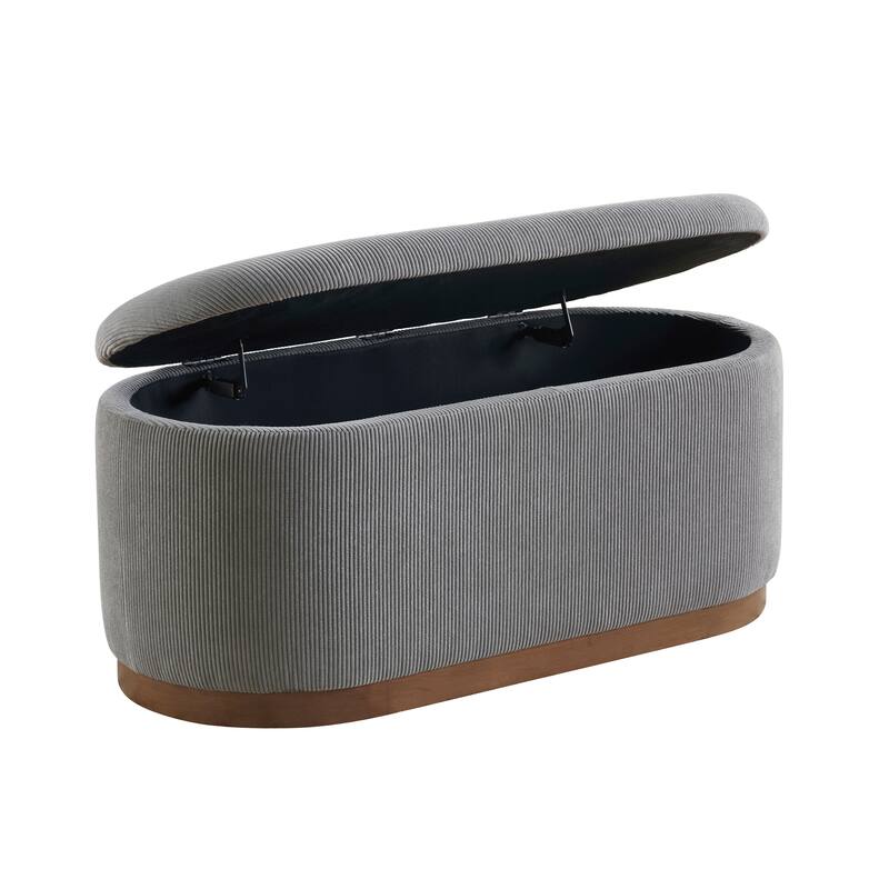 Venice 42.5" Corduroy Lift Top Storage Bench - Foam Cushioned Seat