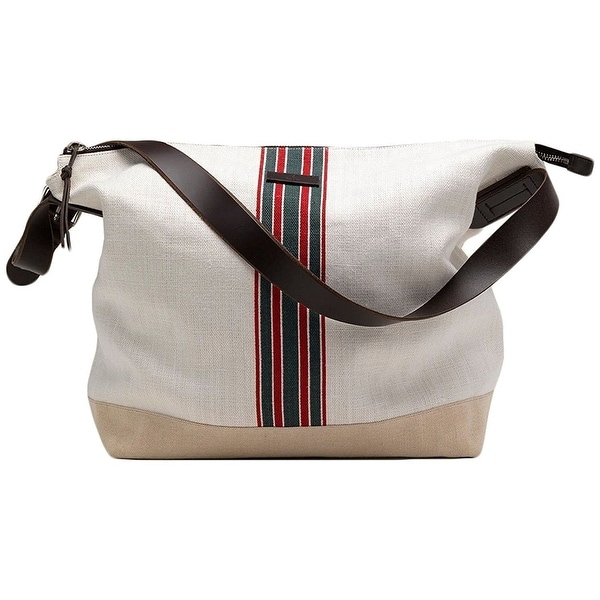 Shop Gucci Men&#39;s White Canvas Large Web Messenger Bag 308838 - Free Shipping Today - Overstock ...
