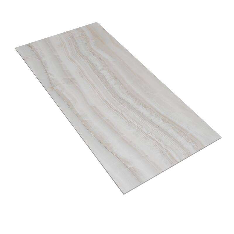 Splendor 24x48 in. Ivory White Honed Porcelain Veincut Large Wall and Floor Tile (15.5 sq ft/case, 2-Pack)