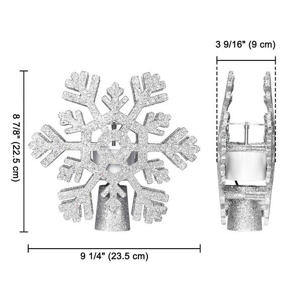 dimension image slide 0 of 2, Yescom Christmas Tree Topper Star, 3D Snowflake Rotating Projector, LED Lights, Golden Star Xmas Décor - One-size