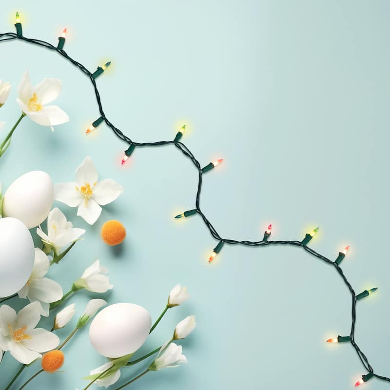 Mini Christmas Light Set - Pastel Multi-Color - 20' Green Wire - 100ct - 20ft