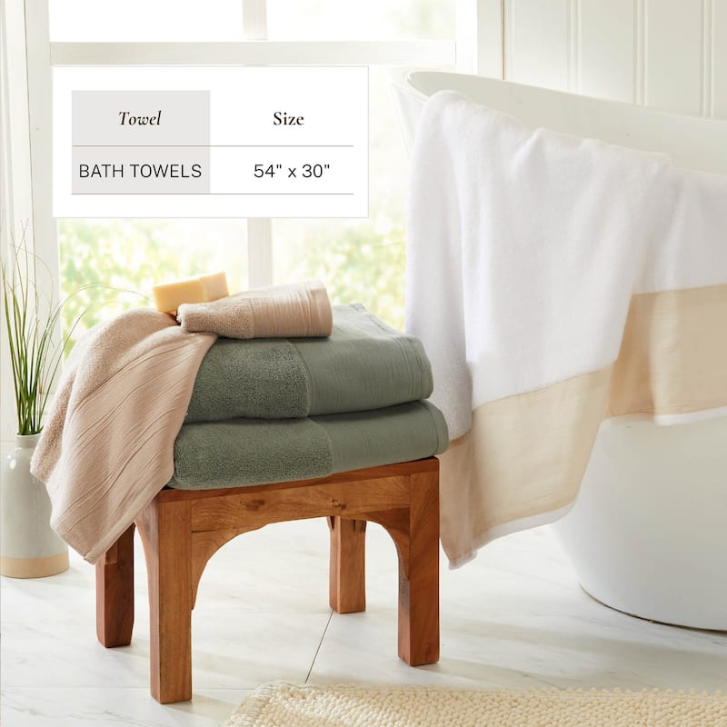 Linery & Co. Ultra-Soft Cotton and Linen Like Border Towel Set