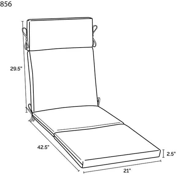 dimension image slide 1 of 2, ARDEN Outdoor Chaise Lounge Cushion