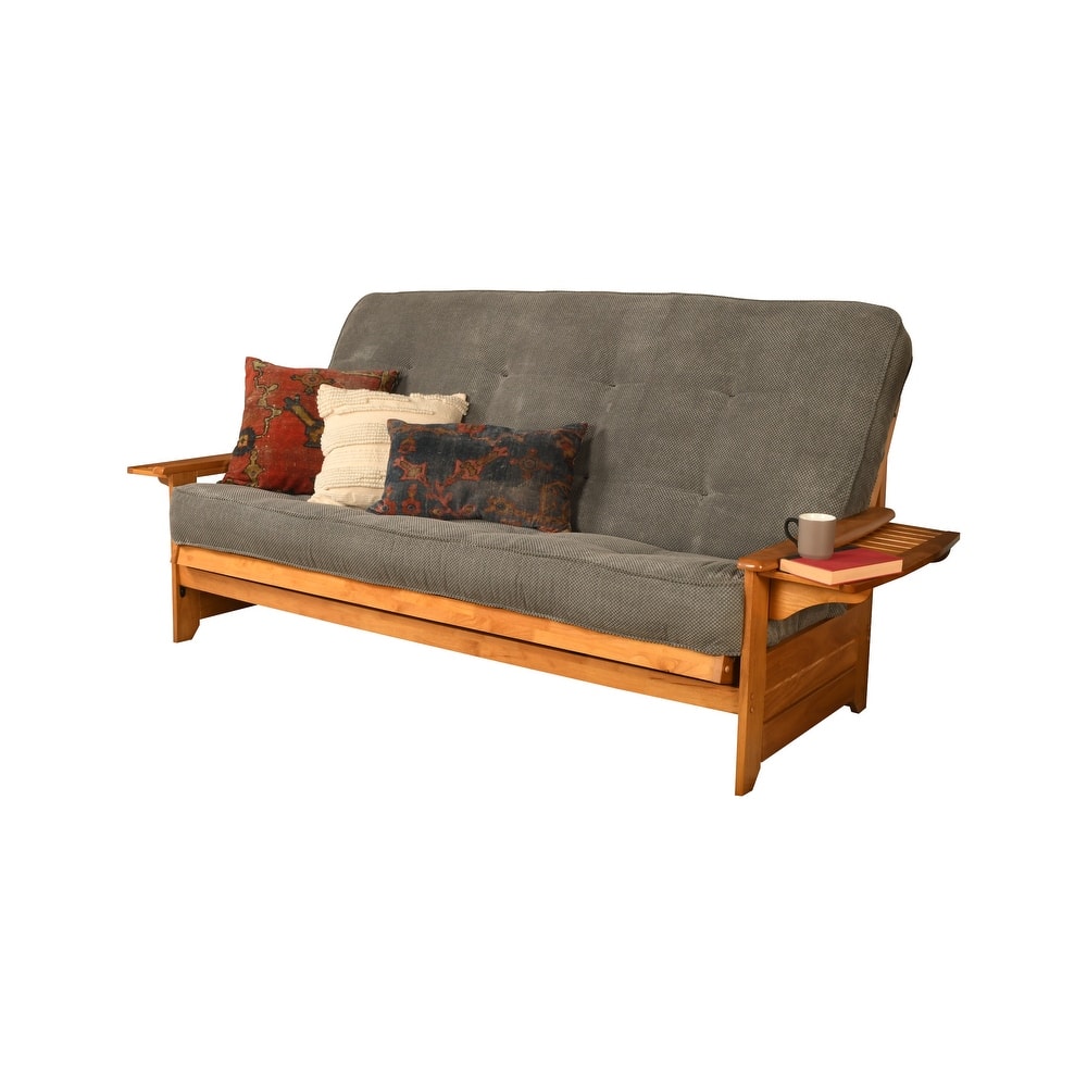 Somette Phoenix Queen-size Futon Set in Butternut Finish with Marmont Mattress