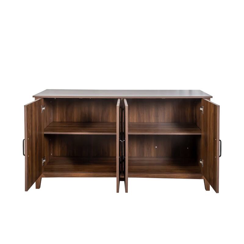 59" Sideboard Buffet Cabinet with Storage, Freestanding Wood Coffee Bar Cabinet with 4 Doors for Kitchen, Hallway