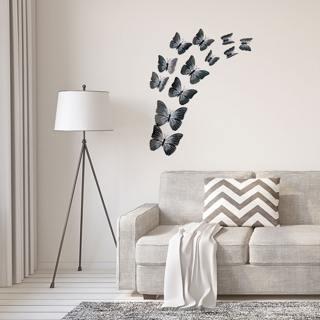Shop 24pcs 3d Butterfly Wall Stickers Decal Sticker For Home Decoration Black Overstock 28961639