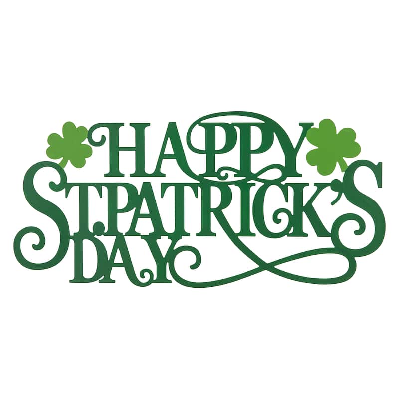 Glitzhome 24"L Metal "HAPPY St. Patrick's Day" Wall Decor