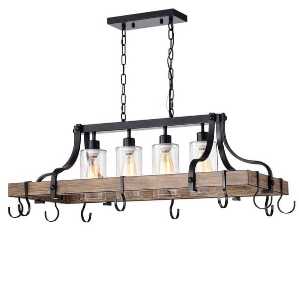 Blakes 4-light Metal Kitchen Island Chandelier with Pot Hooks ...