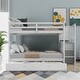 preview thumbnail 2 of 7, White Full Size Pine Wood Bunk Bed with Twin Trundle, Drawers, Storage Racks, and Staircase, Convertible Configuration