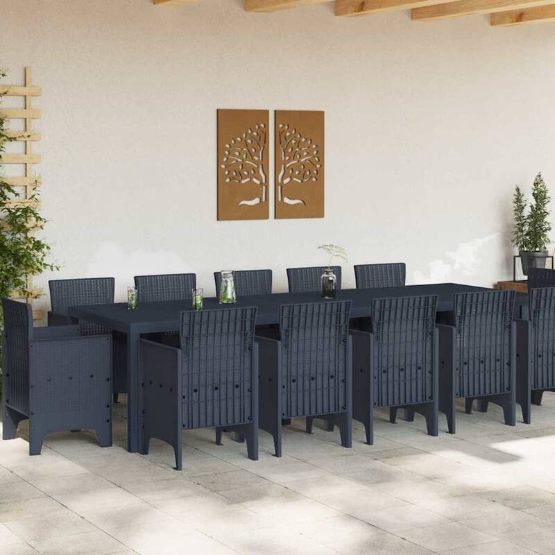 vidaXL Garden Dining Set 13 pcs Plastic - 39 x 118 x 29
