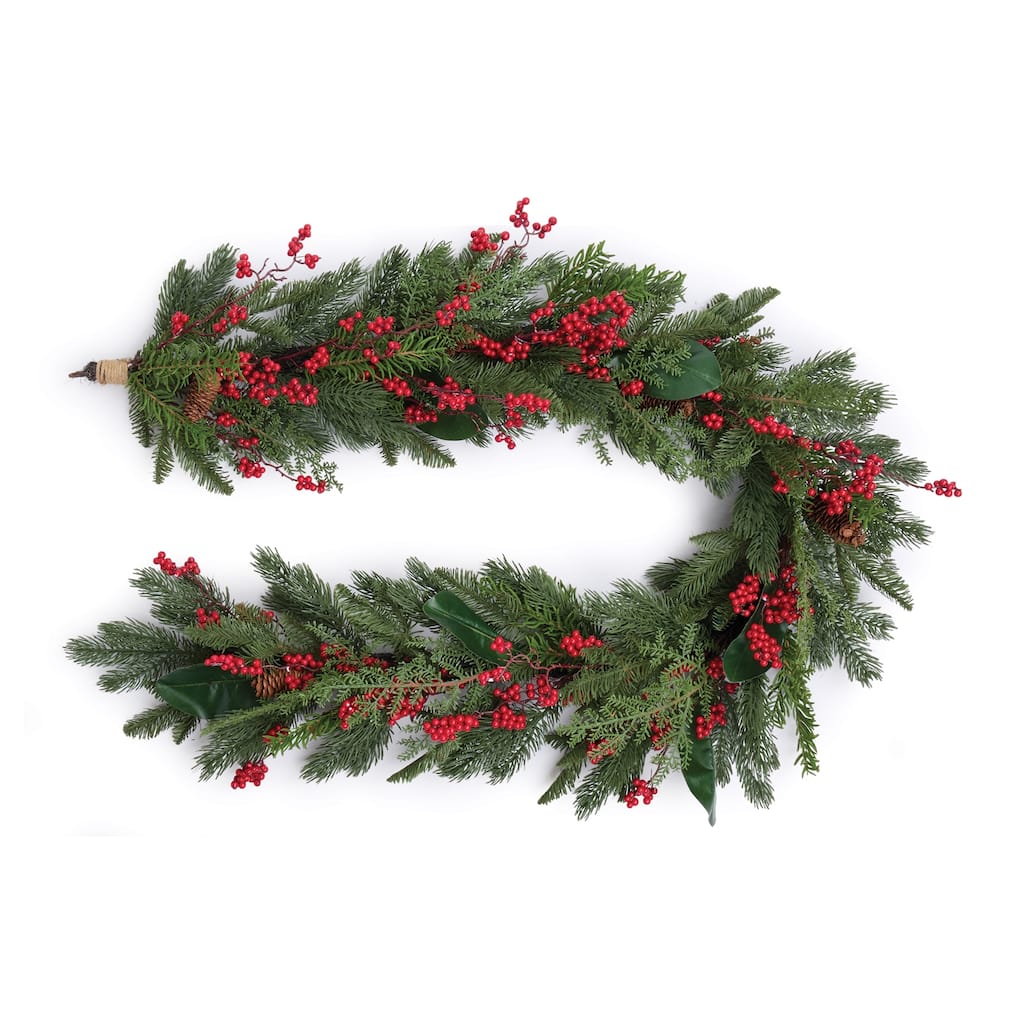 Pine and Berry Garland 6'L