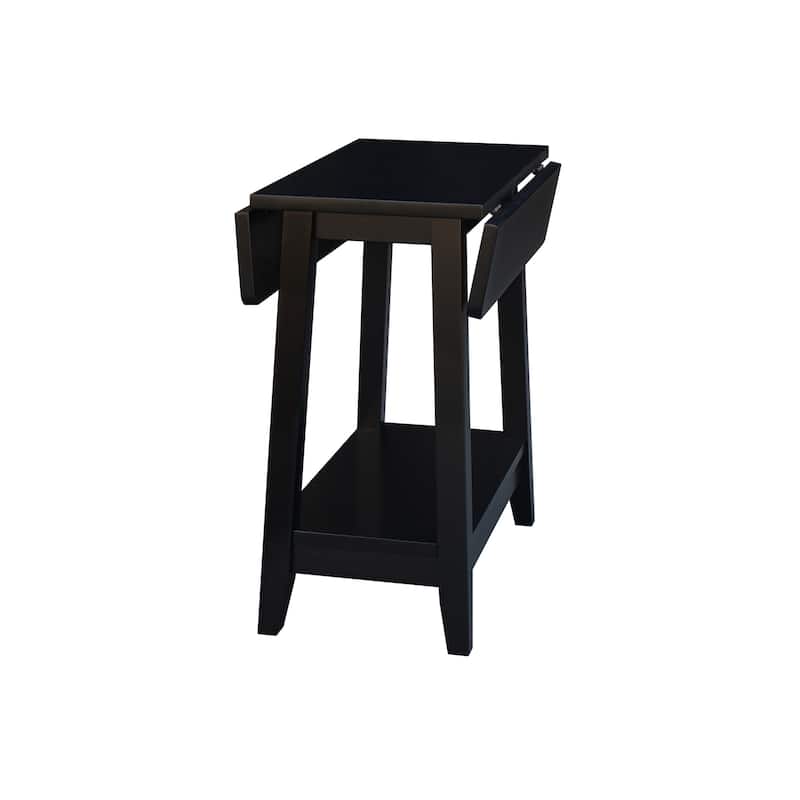 Square Solid Wood Drop Leaf Side Table