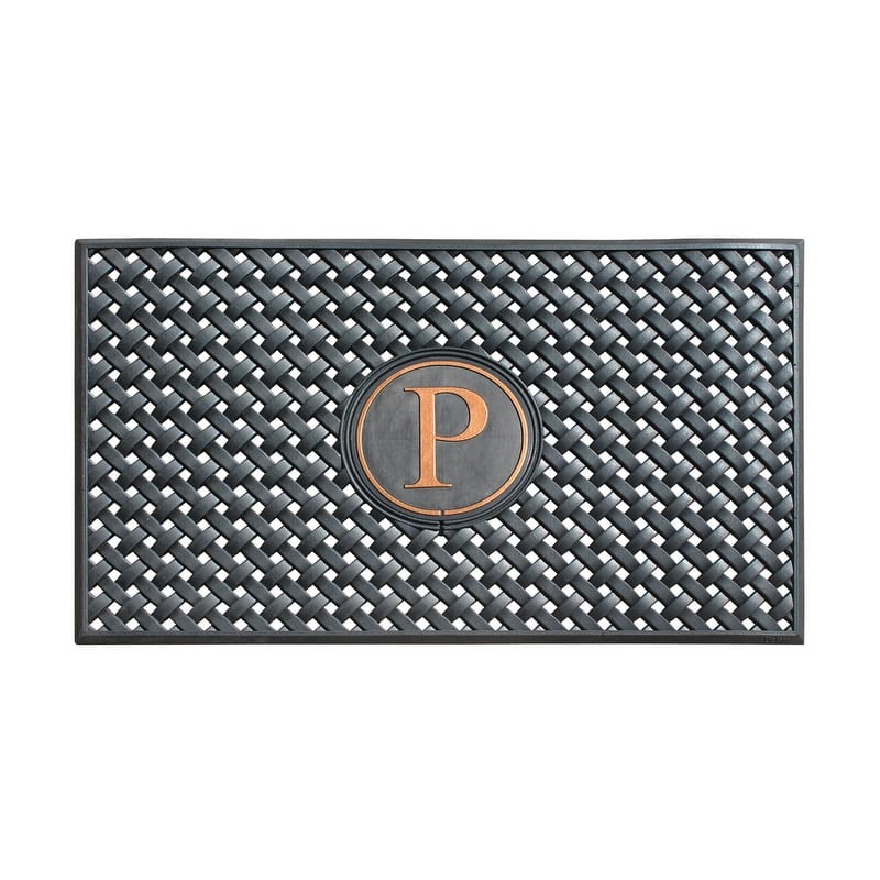 A1HC 100% Pure Rubber Monogrammed Front Door Mat 24" x39" Indoor Outdoor Doormat