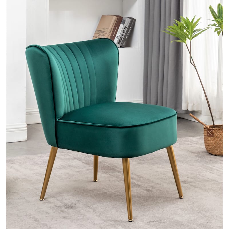 Sauter 23.2" Wide Mid-Century Modern Microfiber Accent Chair - Green