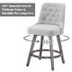 preview thumbnail 15 of 24, HOMYKA Tufted Swivel Bar Stool with Wood Grain Chair Legs Set of 2