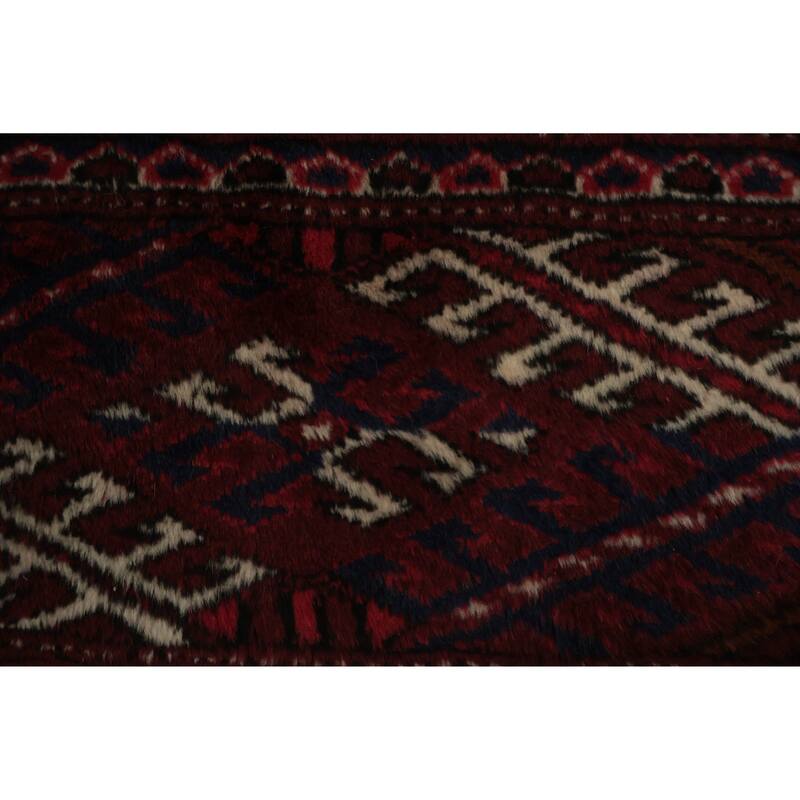 Hand Knotted Oriental 100% Wool Carpet Traditional All-Over Red Turkoman Area Rug - 11' 4'' X 7' 6''
