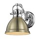 preview thumbnail 29 of 34, Duncan 1-light Bath Vanity Chrome with Aged Brass