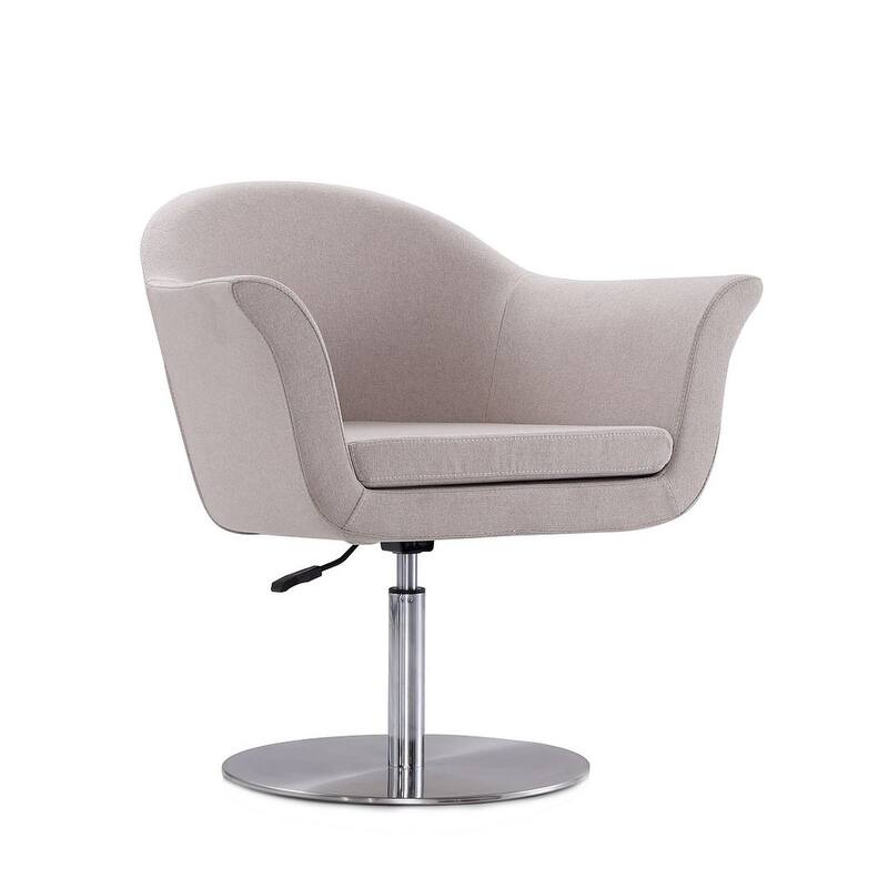 Manhattan Comfort Voyager Brushed Metal Woven Swivel Adjustable Accent Chair - Barley