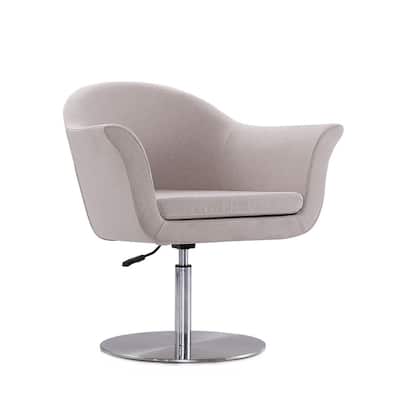 Manhattan Comfort Voyager Brushed Metal Woven Swivel Adjustable Accent Chair