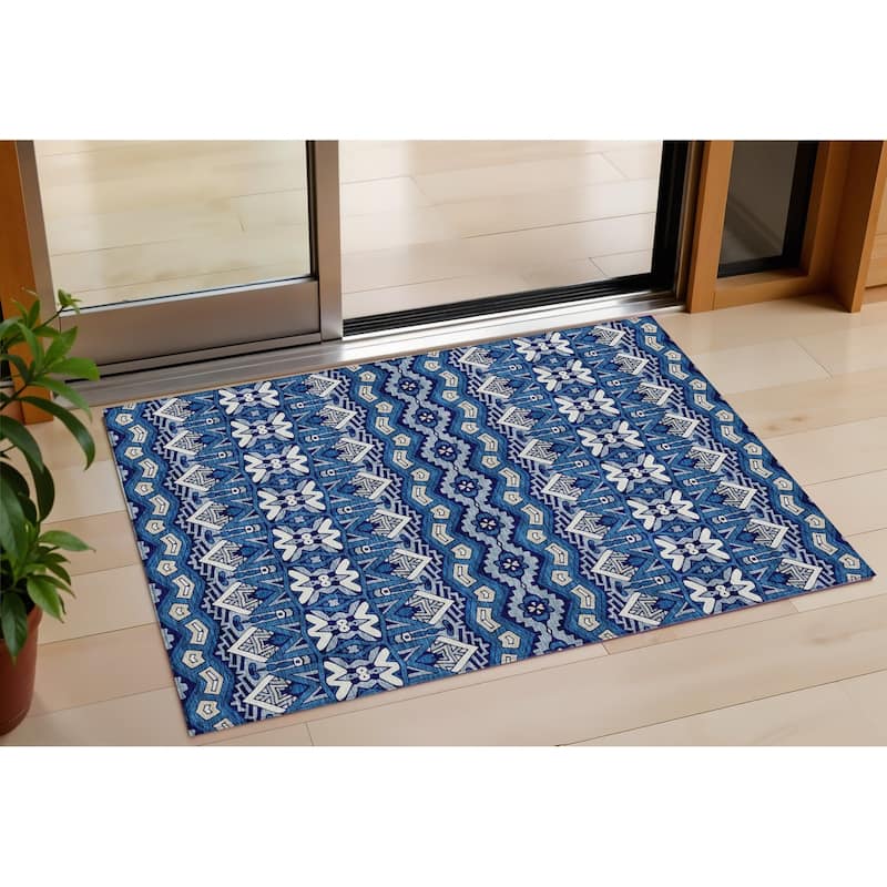 HomeRoots Moroccan Transitional Rectangle Outdoor Rug - 3' x 5'