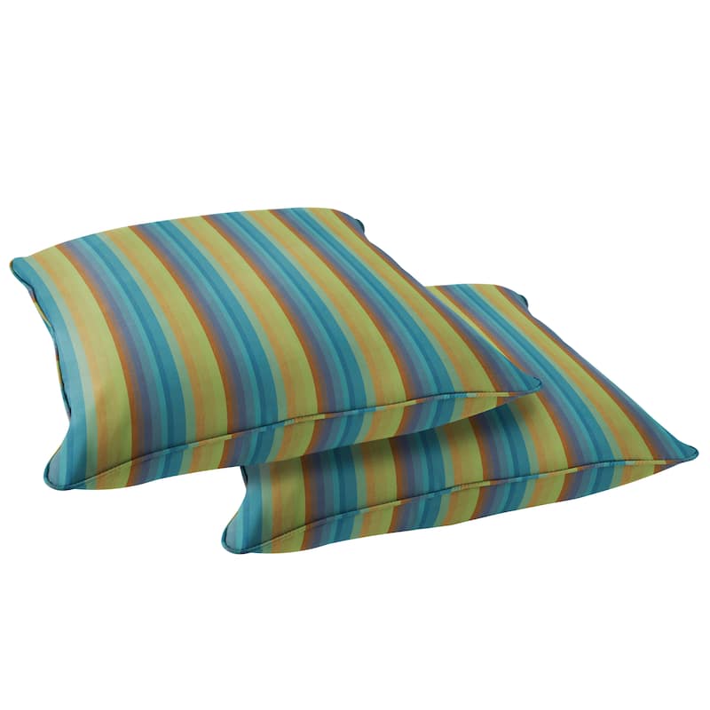 Sorra Home Sunbrella Outdoor Corded Floor Pillow Set of 2 - Astoria Lagoon