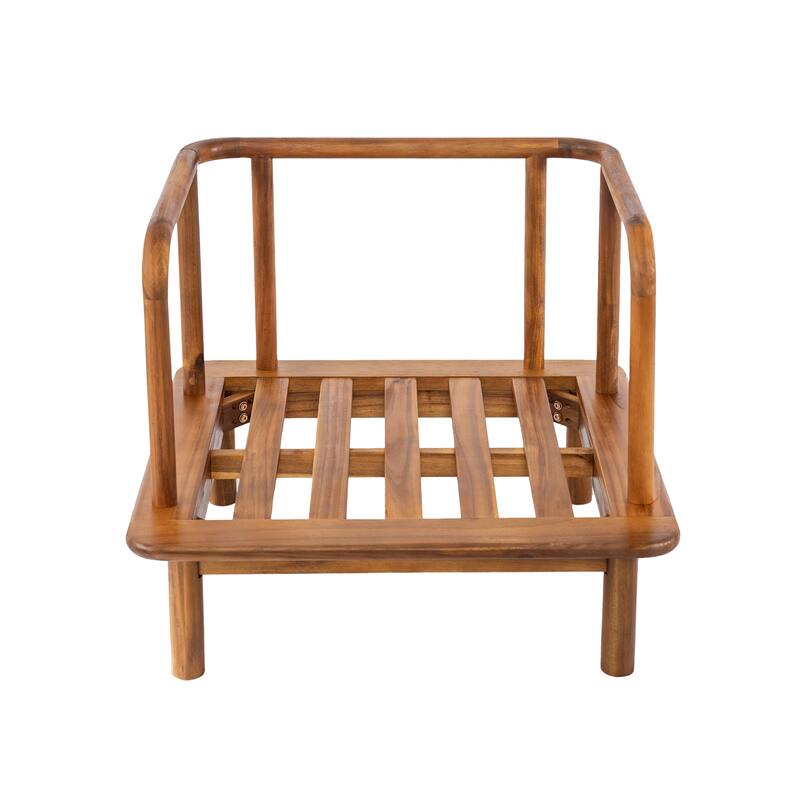 Christopher Knight Home - Canape Modern Outdoor Acacia Wood 4 Piece Conversation Set