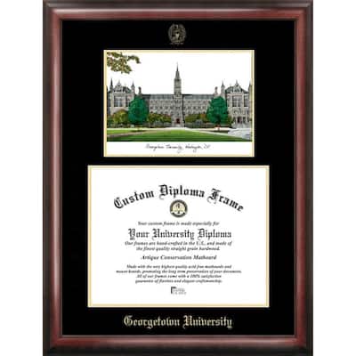 Georgetown University 17w x 14h Gold Embossed Diploma Frame with Campus Images Lithograph