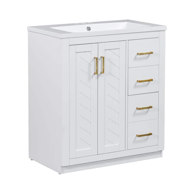 30 inches Freestanding Bathroom Vanity Set with Integrated Sink