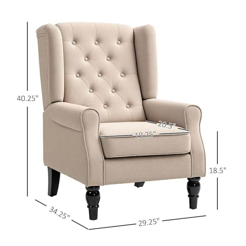 HOMCOM Copper Grove Guanta Tufted Wood Leg Accent Chair