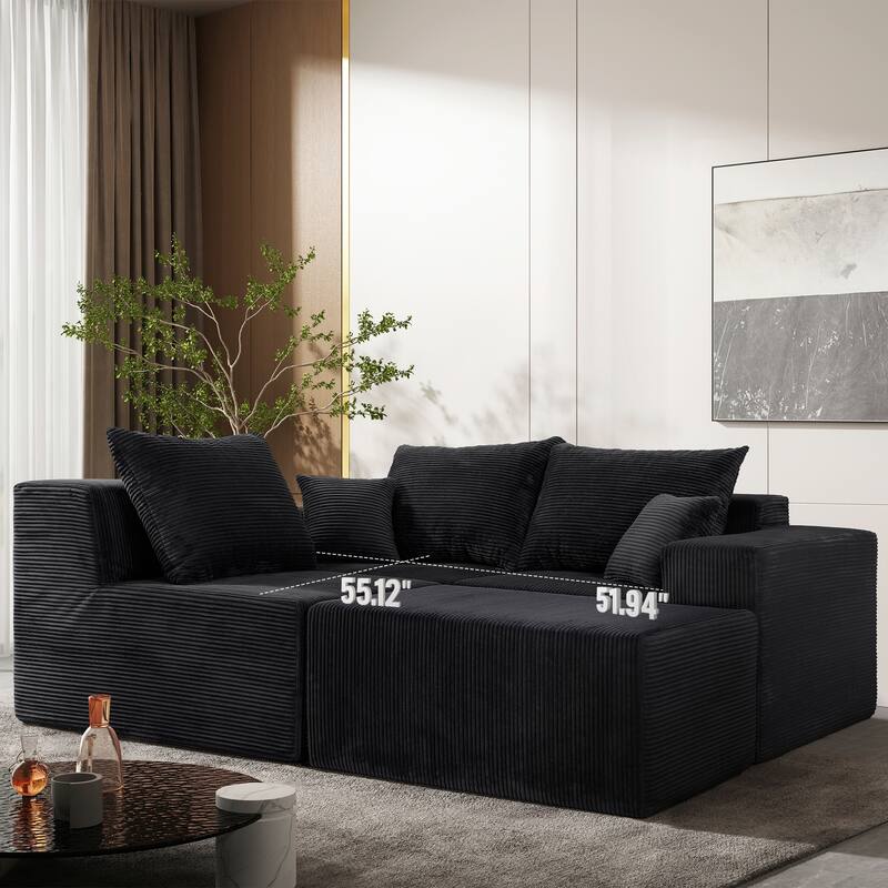 GDFStudio - 4-Piece Modular L-Shaped 100" Sectional Sofa with Chaise Lounge
